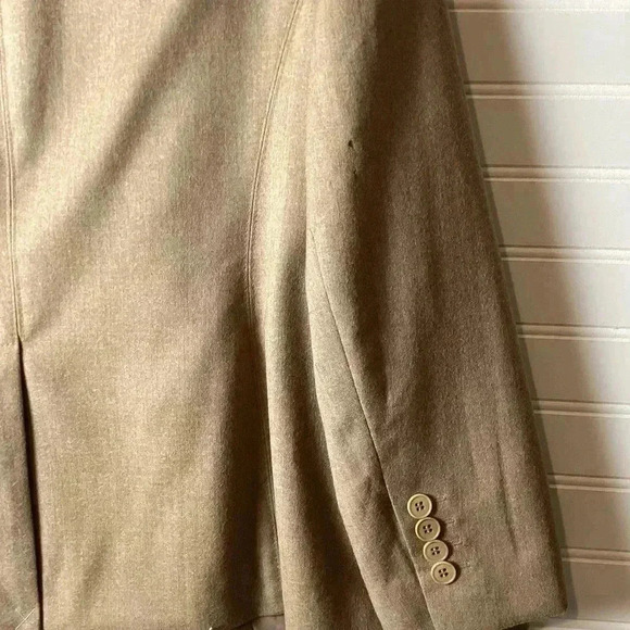 Talbots NWOT TAN 99% Wool Blazer Size 16P - Picture 7 of 11